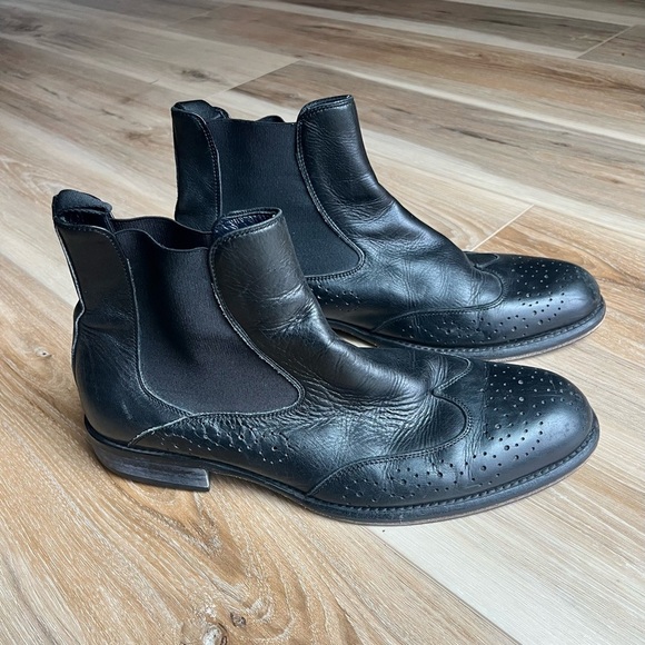 Stefano Castelli Vero Cuoio Fine Italian Leather Black Men’s Pull On Boot Sz 9.5 - Picture 2 of 15